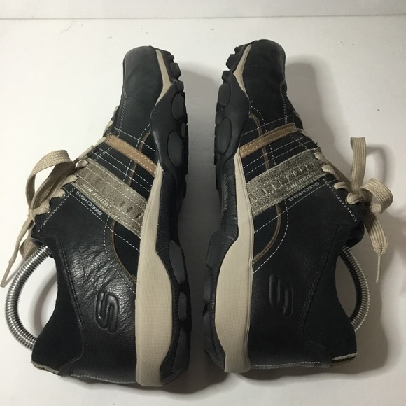 Skechers Men’s Urban Tread Angelino Casual Black Leather Sneakers Size 9 NWOB - Picture 5 of 8